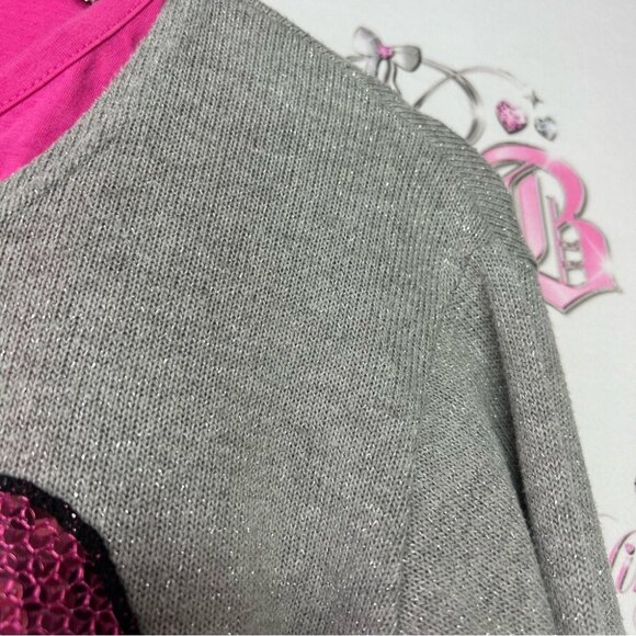 Hello kitty sparkly top long sleeve tank top underneath sequin heart front - Picture 5 of 11